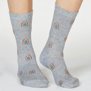 Thought Bio-Katoenen Sokken - Rainbow Grey Marle Comfortabele sokken van bio-katoen